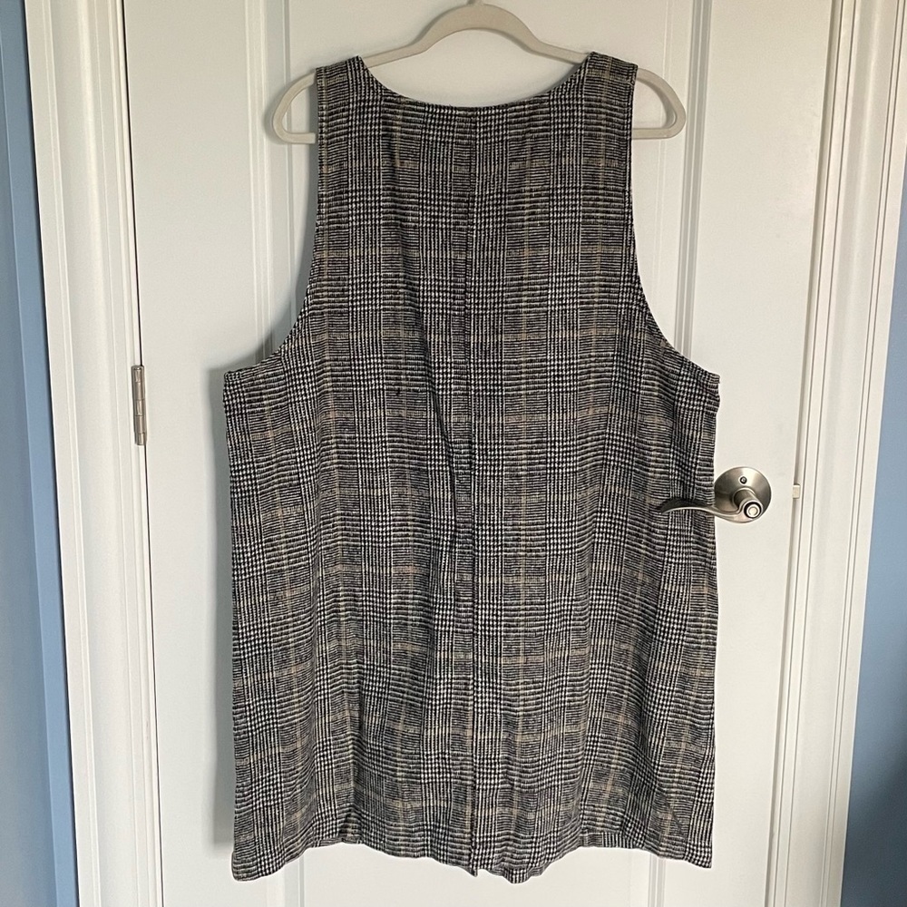 New! American Eagle Black/Tan Plaid Button Front Vest Mini Dress NWT - 35589 - Picture 7 of 14